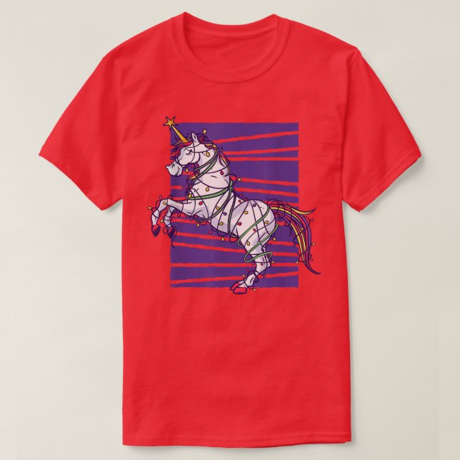 Camiseta Navidades Cute Unicornio Con Árbol De Xmas Válido (Diseño del anverso)