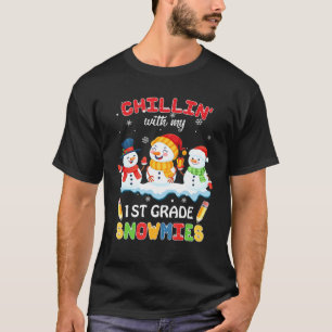 Camiseta Navidades Cutes Chillin' Con Mis Nieves De Primer