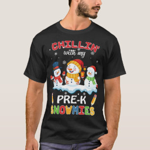 Camiseta Navidades Cutos Chillin' Con Mi Té De Nieve Previo