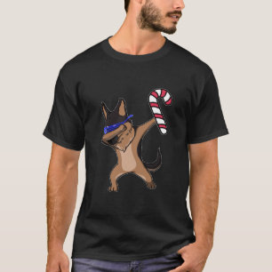 Camiseta Navidades Dabbing German Shepherd Dog Candy Cane D