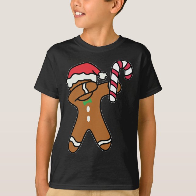 Camiseta Navidades Dabbing Gingerbread Man Candy Cane Dance (Anverso)