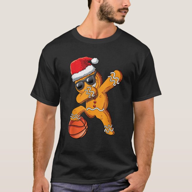 Camiseta Navidades Dabbing Gingerbread Man Dab Guay Basketb (Anverso)