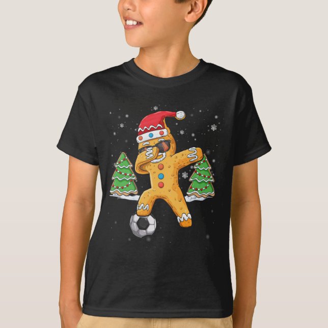 Camiseta Navidades Dabbing Gingerbread Soccer Sport Santa (Anverso)