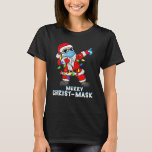 Camiseta Navidades Dabbing Santa 2020 con mascarilla gracio