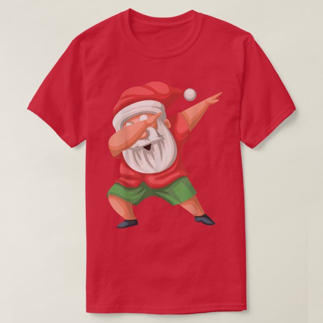 Camiseta Navidades Dabbing Santa Beach Santa en julio Santa (Diseño del anverso)