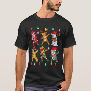 Camiseta Navidades Dabbing Santa Elf Deer Friends Xmas