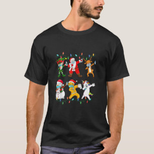 Camiseta Navidades Dabbing Santa Elf Friends enfrentan masc