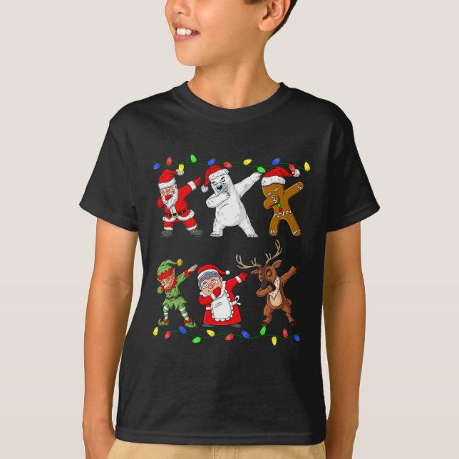 Camiseta Navidades Dabbing Santa Elf Y Amigos Niños (Anverso)