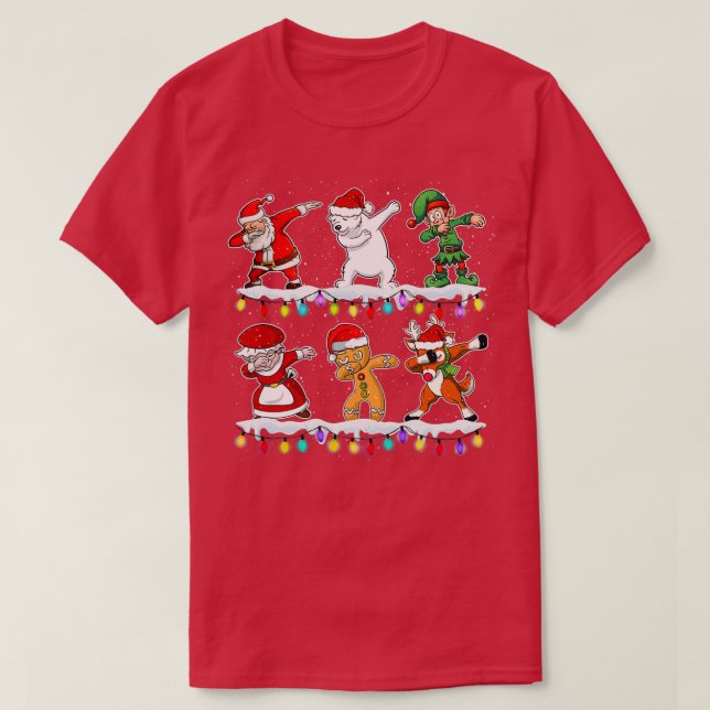 Camiseta Navidades Dabbing Santa Gift para niños Chicas (Diseño del anverso)