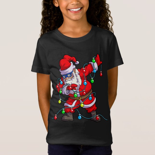 Camiseta Navidades Dabbing Santa Tree Lights (Anverso)