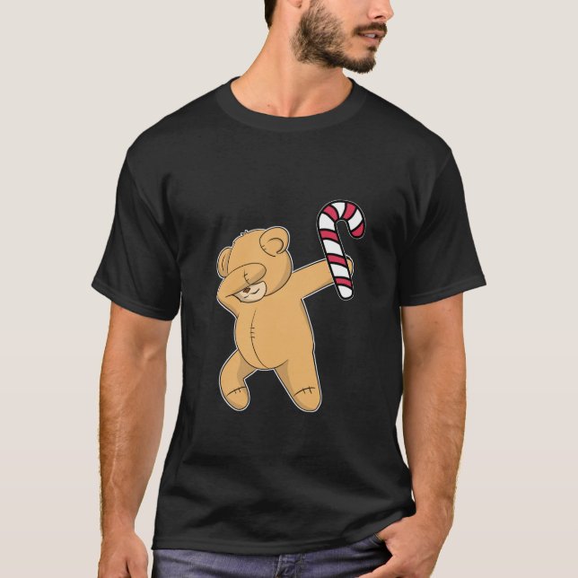 Camiseta Navidades Dabbing Teddy Bear Candy Cane Dance Gift (Anverso)
