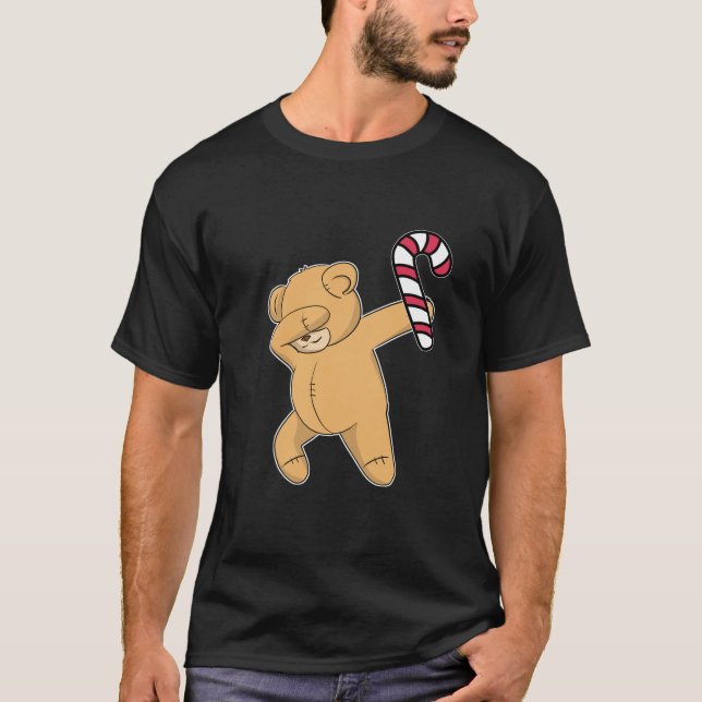 Camiseta Navidades Dabbing Teddy Bear Candy Cane Dance Gift (Anverso)