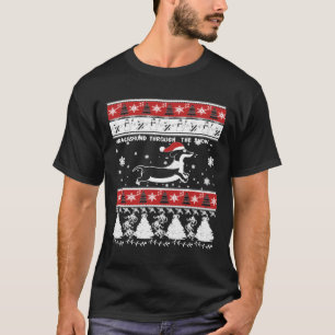Camiseta Navidades Dachshund A Través De La Nieve