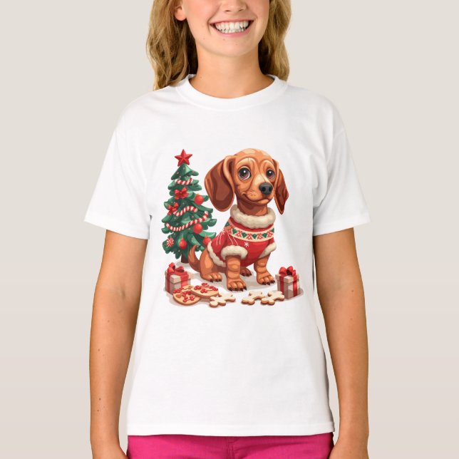 Camiseta Navidades Dachshund Dog Holiday Cookies (Anverso)