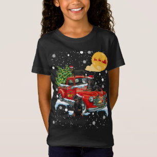Camiseta Navidades Dachshund Perro Con Camión Rojo Vintage