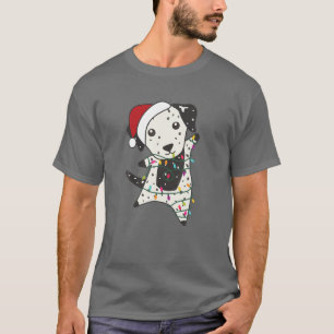 Camiseta Navidades dálmatas Navidades animales Luces de had