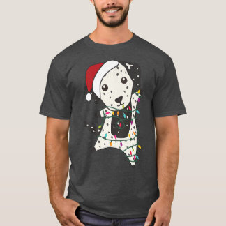 Camiseta Navidades dálmatas Navidades animales Luces de had