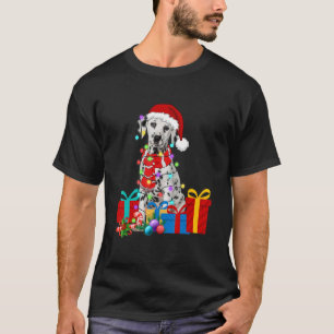 Camiseta Navidades Dalmatian Dog Xmas enciende Santa Hat Pa