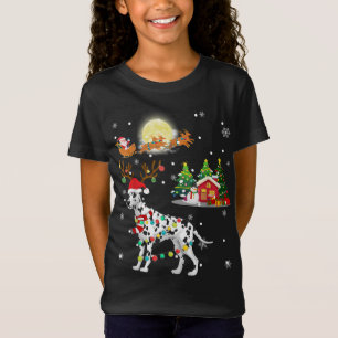 Camiseta Navidades DALMATIANOS Lámparas de Perro Árbol de r
