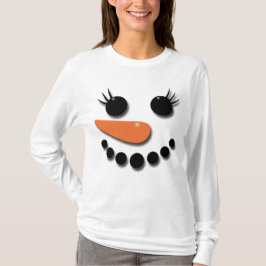 Camiseta Navidades Dama de Nieve Enfrenta Damas De Larga Ma