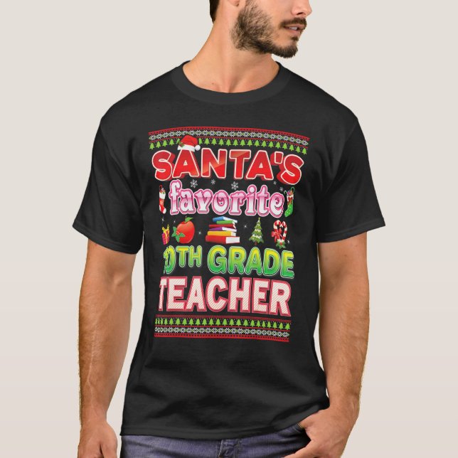 Camiseta Navidades de 10° grado favoritos de Santa María su (Anverso)