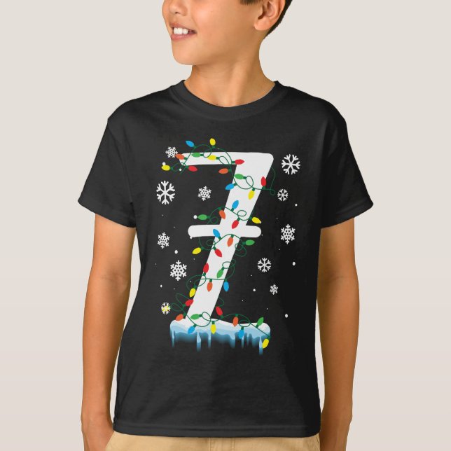 Camiseta navidades de 7 años copan nieve niños de 7 años (Anverso)
