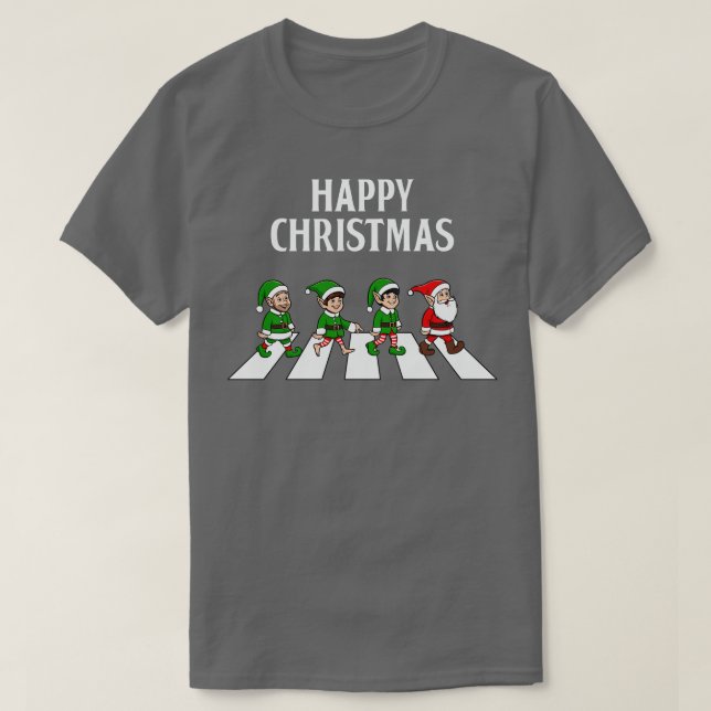 Camiseta Navidades de Abbey Road de Santa y Elves (Diseño del anverso)