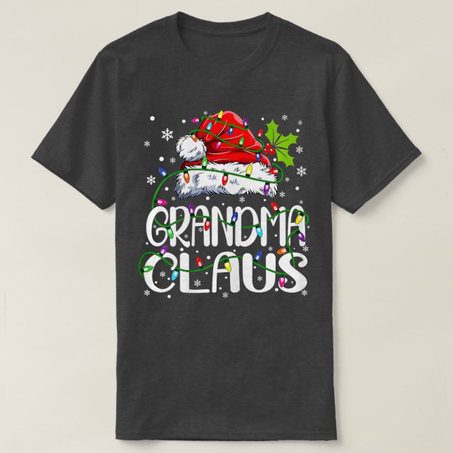 Camiseta Navidades de Abuela Claus iluminan Pajama Fami (Diseño del anverso)