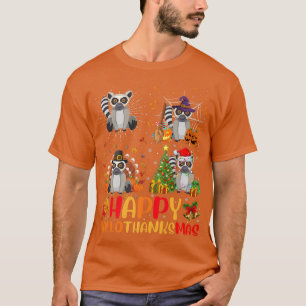 Camiseta Navidades de Acción de Gracias de Halloween Lemur 