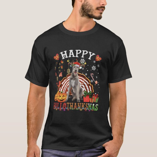 Camiseta Navidades de Acción de Gracias de Halloween Wolfho (Anverso)
