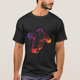 Camiseta Navidades de acuarela de cabeza de vaca de labranz