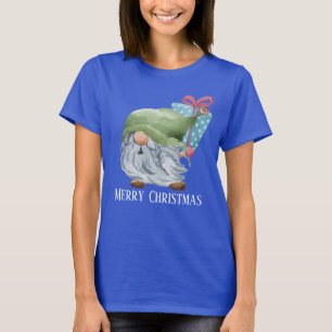 Camiseta navidades de acuarela festiva gnome