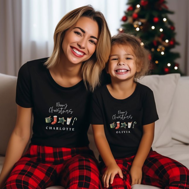 Camiseta Navidades de acuarela galletas beben caramelos (Subido por el creador)