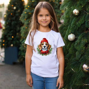 Camiseta Navidades de acuarela Perro Beagle