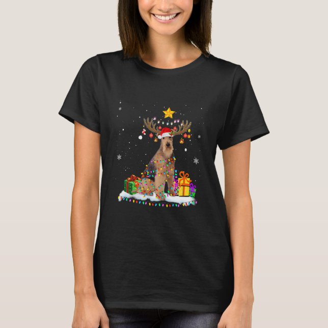 Camiseta Navidades de Airedale Terrier Dog (Anverso)