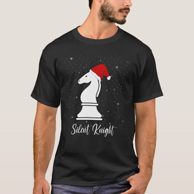 Camiseta Navidades de ajedrez de Knight silenciosos en un j (Anverso)