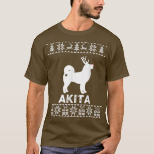 Camiseta Navidades de Akita Dog Lover renos Navidades feos