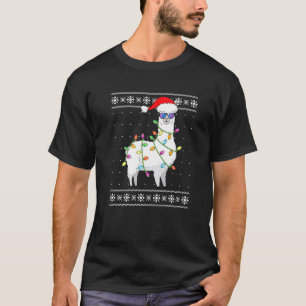 Camiseta Navidades de Alpaca Santa iluminan sueco Navidades