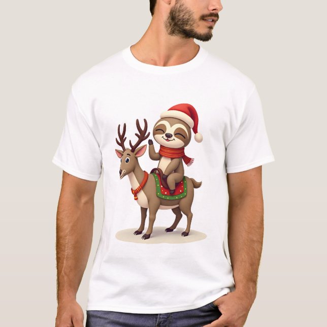 Camiseta Navidades de Alpaca Sloth (Anverso)