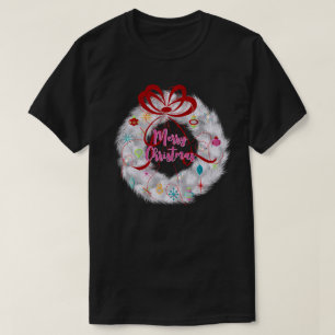 Camiseta Navidades de Aluminio Wreath Retro