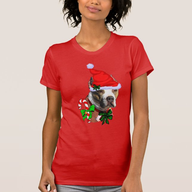 Camiseta Navidades de American Pit Bull Terrier (Anverso)