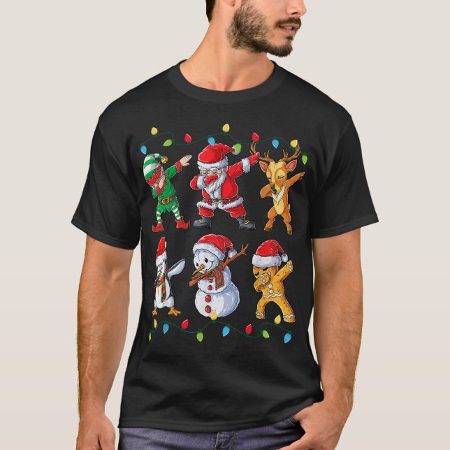 Camiseta Navidades de amigos de Dabbing Santa Elf Chicas de (Anverso)