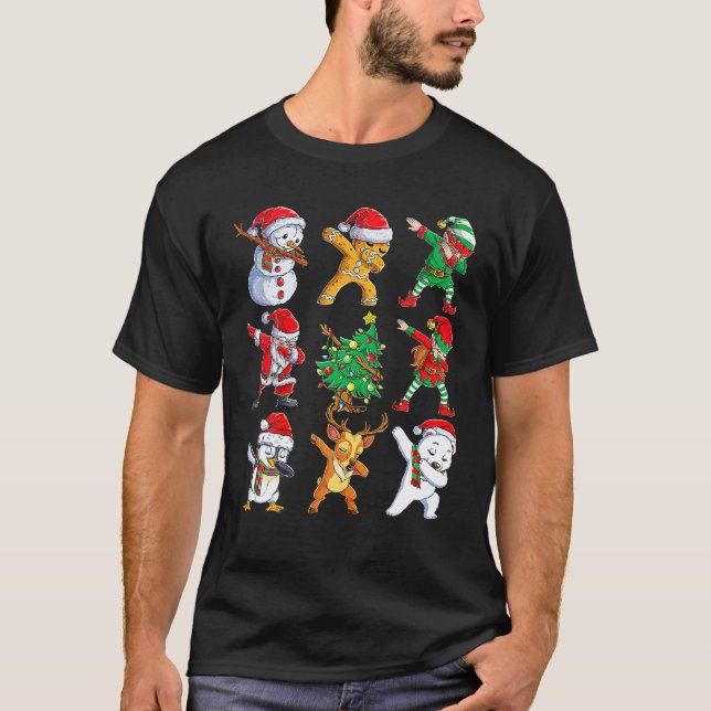 Camiseta Navidades de amigos de Dabbing Santa Elf Chicas ho (Anverso)