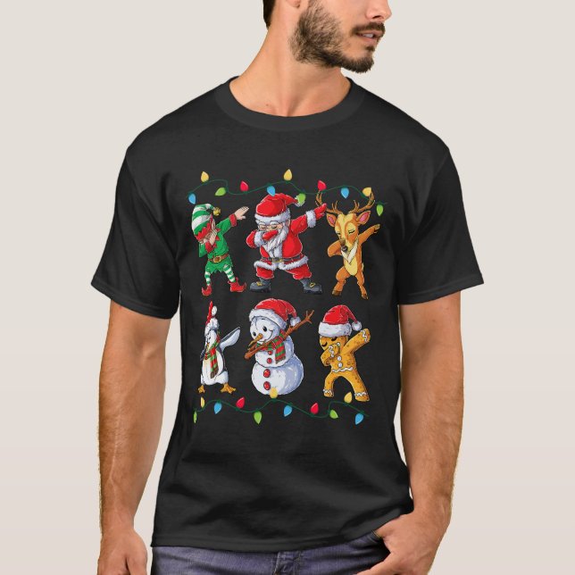 Camiseta Navidades de amigos de Dabbing Santa Elf Chicas ho (Anverso)