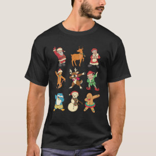 Camiseta Navidades de amigos de Dabbing Santa Elf Chicas ho