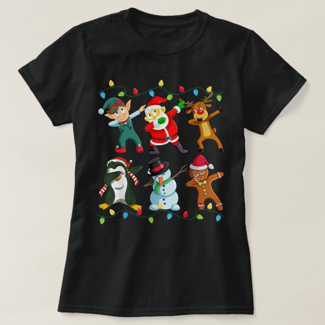 Camiseta Navidades de amigos de Dabbing Santa Elf Niños hom (Diseño del anverso)