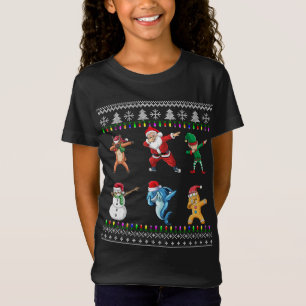 Camiseta Navidades de amigos de Dabbing Santa Elf Shark