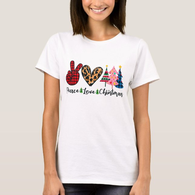 Camiseta Navidades de amor por la paz en vacaciones verdes  (Anverso)