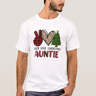 Camiseta Navidades de amor por la paz tía Leopard Heart Fam