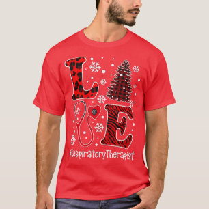 Camiseta Navidades de amor Stethoscope Red Plaid Respirator